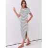 imageANRABESS Womens Midi DressSummer Long Tshirts DressesShort Sleeve Split StripeComfy Travel Beach Vacation Casual WearWhite Black Stripe
