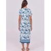imageANRABESS Womens Midi DressSummer Long Tshirts DressesShort Sleeve Split StripeComfy Travel Beach Vacation Casual WearWhite Blue Floral
