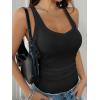 imageANRABESS Womens Ribbed Tank Top Scoop Neck Sleeveless Fitted Tee for Workout Going Out Casual amp Summer WearBlack
