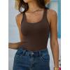 imageANRABESS Womens Ribbed Tank Top Scoop Neck Sleeveless Fitted Tee for Workout Going Out Casual amp Summer WearBrown