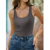 imageANRABESS Womens Ribbed Tank Top Scoop Neck Sleeveless Fitted Tee for Workout Going Out Casual amp Summer WearDeep Grey