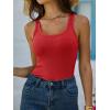 imageANRABESS Womens Ribbed Tank Top Scoop Neck Sleeveless Fitted Tee for Workout Going Out Casual amp Summer WearRed
