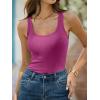 imageANRABESS Womens Ribbed Tank Top Scoop Neck Sleeveless Fitted Tee for Workout Going Out Casual amp Summer WearRose Purple