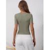 imageANRABESS Womens Short Sleeve Henley Shirts Ribbed Slim Fitted Tee Summer Work Tops 2026 Button Blouse Spring Vacation ClothesArmy Green