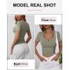 imageANRABESS Womens Short Sleeve Henley Shirts Ribbed Slim Fitted Tee Summer Work Tops 2026 Button Blouse Spring Vacation ClothesArmy Green