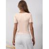 imageANRABESS Womens Short Sleeve Henley Shirts Ribbed Slim Fitted Tee Summer Work Tops 2026 Button Blouse Spring Vacation ClothesBeige