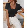 imageANRABESS Womens Short Sleeve Henley Shirts Ribbed Slim Fitted Tee Summer Work Tops 2026 Button Blouse Spring Vacation ClothesBlack