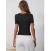 imageANRABESS Womens Short Sleeve Henley Shirts Ribbed Slim Fitted Tee Summer Work Tops 2026 Button Blouse Spring Vacation ClothesBlack