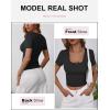 imageANRABESS Womens Short Sleeve Henley Shirts Ribbed Slim Fitted Tee Summer Work Tops 2026 Button Blouse Spring Vacation ClothesBlack