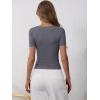 imageANRABESS Womens Short Sleeve Henley Shirts Ribbed Slim Fitted Tee Summer Work Tops 2026 Button Blouse Spring Vacation ClothesBlack Grey