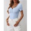 imageANRABESS Womens Short Sleeve Henley Shirts Ribbed Slim Fitted Tee Summer Work Tops 2026 Button Blouse Spring Vacation ClothesBlue