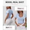 imageANRABESS Womens Short Sleeve Henley Shirts Ribbed Slim Fitted Tee Summer Work Tops 2026 Button Blouse Spring Vacation ClothesBlue
