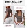 imageANRABESS Womens Short Sleeve Henley Shirts Ribbed Slim Fitted Tee Summer Work Tops 2026 Button Blouse Spring Vacation ClothesBrown