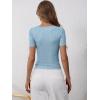 imageANRABESS Womens Short Sleeve Henley Shirts Ribbed Slim Fitted Tee Summer Work Tops 2026 Button Blouse Spring Vacation ClothesDeep Blue