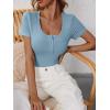 imageANRABESS Womens Short Sleeve Henley Shirts Ribbed Slim Fitted Tee Summer Work Tops 2026 Button Blouse Spring Vacation ClothesDeep Blue