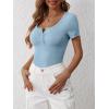 imageANRABESS Womens Short Sleeve Henley Shirts Ribbed Slim Fitted Tee Summer Work Tops 2026 Button Blouse Spring Vacation ClothesDeep Blue
