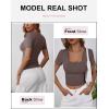 imageANRABESS Womens Short Sleeve Henley Shirts Ribbed Slim Fitted Tee Summer Work Tops 2026 Button Blouse Spring Vacation ClothesDeep Brown