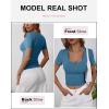 imageANRABESS Womens Short Sleeve Henley Shirts Ribbed Slim Fitted Tee Summer Work Tops 2026 Button Blouse Spring Vacation ClothesIndigo
