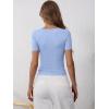 imageANRABESS Womens Short Sleeve Henley Shirts Ribbed Slim Fitted Tee Summer Work Tops 2026 Button Blouse Spring Vacation ClothesLight Blue