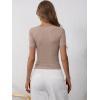 imageANRABESS Womens Short Sleeve Henley Shirts Ribbed Slim Fitted Tee Summer Work Tops 2026 Button Blouse Spring Vacation ClothesLight Khaki