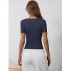 imageANRABESS Womens Short Sleeve Henley Shirts Ribbed Slim Fitted Tee Summer Work Tops 2026 Button Blouse Spring Vacation ClothesNavy Blue