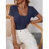 imageANRABESS Womens Short Sleeve Henley Shirts Ribbed Slim Fitted Tee Summer Work Tops 2026 Button Blouse Spring Vacation ClothesNavy Blue