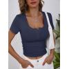imageANRABESS Womens Short Sleeve Henley Shirts Ribbed Slim Fitted Tee Summer Work Tops 2026 Button Blouse Spring Vacation ClothesNavy Blue
