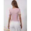 imageANRABESS Womens Short Sleeve Henley Shirts Ribbed Slim Fitted Tee Summer Work Tops 2026 Button Blouse Spring Vacation ClothesNutmeg