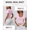 imageANRABESS Womens Short Sleeve Henley Shirts Ribbed Slim Fitted Tee Summer Work Tops 2026 Button Blouse Spring Vacation ClothesPink