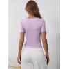 imageANRABESS Womens Short Sleeve Henley Shirts Ribbed Slim Fitted Tee Summer Work Tops 2026 Button Blouse Spring Vacation ClothesPurple