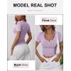 imageANRABESS Womens Short Sleeve Henley Shirts Ribbed Slim Fitted Tee Summer Work Tops 2026 Button Blouse Spring Vacation ClothesPurple