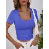 imageANRABESS Womens Short Sleeve Henley Shirts Ribbed Slim Fitted Tee Summer Work Tops 2026 Button Blouse Spring Vacation ClothesRoyal Blue