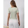 imageANRABESS Womens Short Sleeve Henley Shirts Ribbed Slim Fitted Tee Summer Work Tops 2026 Button Blouse Spring Vacation ClothesSage Green