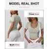 imageANRABESS Womens Short Sleeve Henley Shirts Ribbed Slim Fitted Tee Summer Work Tops 2026 Button Blouse Spring Vacation ClothesSage Green