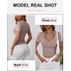 imageANRABESS Womens Short Sleeve Henley Shirts Ribbed Slim Fitted Tee Summer Work Tops 2026 Button Blouse Spring Vacation ClothesTaupe