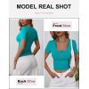 imageANRABESS Womens Short Sleeve Henley Shirts Ribbed Slim Fitted Tee Summer Work Tops 2026 Button Blouse Spring Vacation ClothesTeal