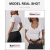 imageANRABESS Womens Short Sleeve Henley Shirts Ribbed Slim Fitted Tee Summer Work Tops 2026 Button Blouse Spring Vacation ClothesWhite