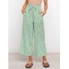 imageANRABESS Womens Striped Gingham Palazzo Capri Pants Pajama Wide Leg Lounge Trousers Plaid Cute Crop PJ Bottoms with PocketsGreen White Plaid
