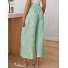 imageANRABESS Womens Striped Gingham Palazzo Capri Pants Pajama Wide Leg Lounge Trousers Plaid Cute Crop PJ Bottoms with PocketsGreen White Plaid