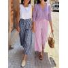 imageANRABESS Womens Striped Gingham Palazzo Capri Pants Pajama Wide Leg Lounge Trousers Plaid Cute Crop PJ Bottoms with PocketsNavy Blue White Plaid
