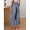 imageANRABESS Womens Striped Gingham Palazzo Capri Pants Pajama Wide Leg Lounge Trousers Plaid Cute Crop PJ Bottoms with PocketsNavy Blue White Plaid