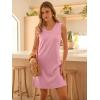 imageANRABESS Womens Summer Casual Beach Mini Dress 2026 Sleeveless V Neck Loose Split WrinkleFree Travel Vacation Short SundressPink
