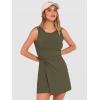 imageANRABESS Womens Summer Dresses 2026 Bodycon Sleeveless Romper Skort Twist Waist Night Out Vacation Mini Dress Built in ShortsArmy Green