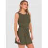 imageANRABESS Womens Summer Dresses 2026 Bodycon Sleeveless Romper Skort Twist Waist Night Out Vacation Mini Dress Built in ShortsArmy Green