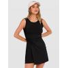 imageANRABESS Womens Summer Dresses 2026 Bodycon Sleeveless Romper Skort Twist Waist Night Out Vacation Mini Dress Built in ShortsBlack