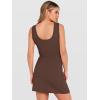 imageANRABESS Womens Summer Dresses 2026 Bodycon Sleeveless Romper Skort Twist Waist Night Out Vacation Mini Dress Built in ShortsCoffee