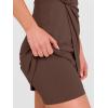 imageANRABESS Womens Summer Dresses 2026 Bodycon Sleeveless Romper Skort Twist Waist Night Out Vacation Mini Dress Built in ShortsCoffee