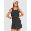 imageANRABESS Womens Summer Dresses 2026 Bodycon Sleeveless Romper Skort Twist Waist Night Out Vacation Mini Dress Built in ShortsDeep Gray