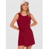 imageANRABESS Womens Summer Dresses 2026 Bodycon Sleeveless Romper Skort Twist Waist Night Out Vacation Mini Dress Built in ShortsDeep Red