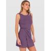 imageANRABESS Womens Summer Dresses 2026 Bodycon Sleeveless Romper Skort Twist Waist Night Out Vacation Mini Dress Built in ShortsPurple